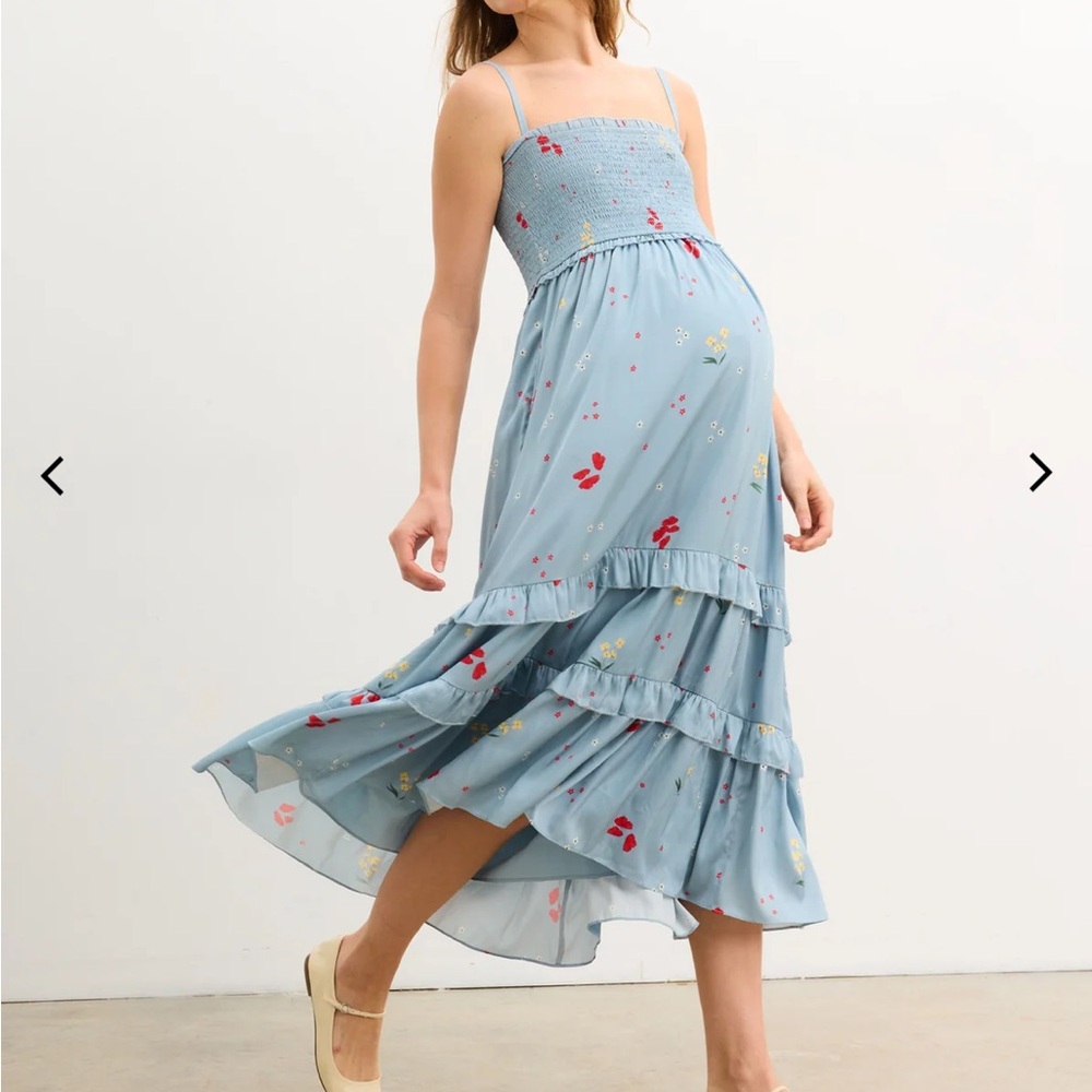 Hatch Blue Floral Midi Dress